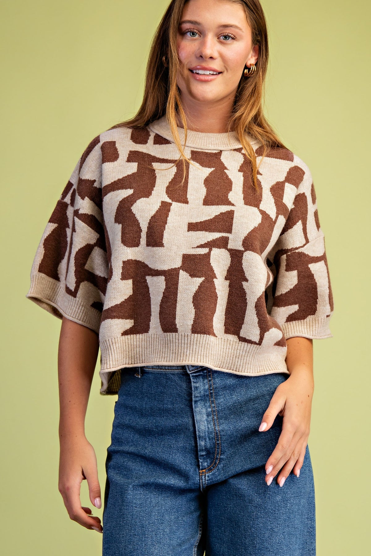 GEOMETRIC SWEATER/ TE1446