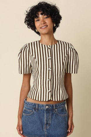 STRIPE PUFF TOP
