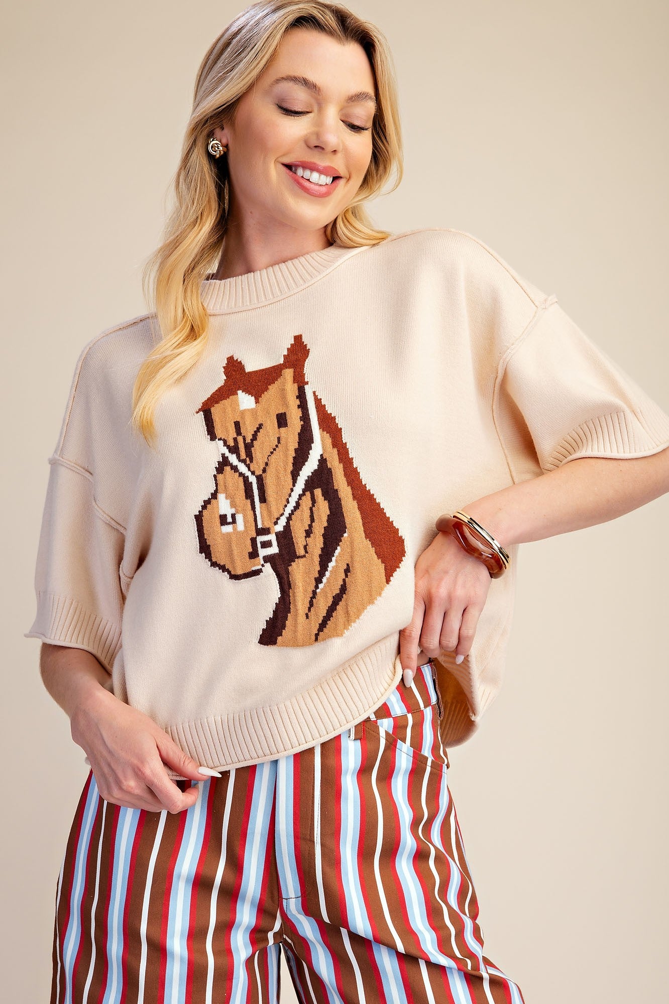 WESTERN CREW NECK SWEATER-SW8267