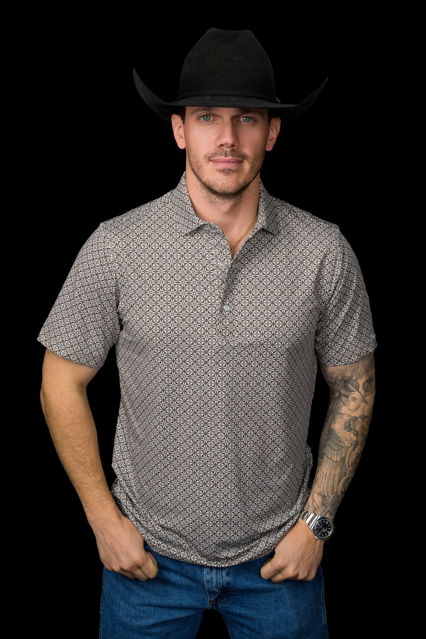 THE ARCHER PEARL SNAP POLO