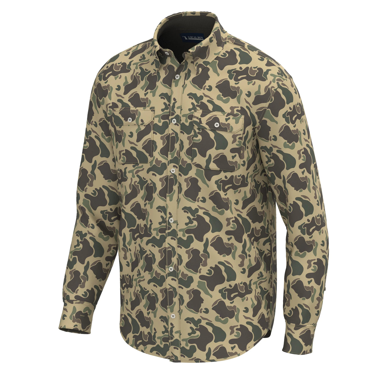 CAMO BUTTON UP