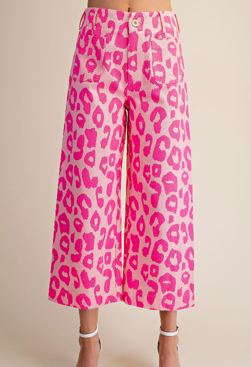 WIDELEG NEON LEOPARD PANT