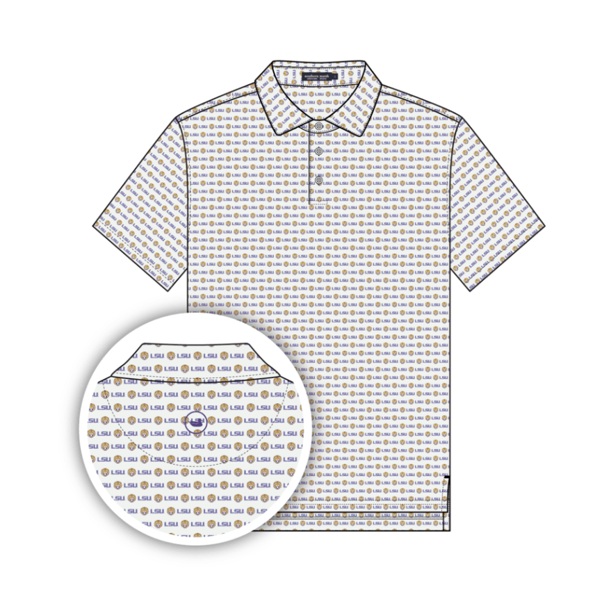COLLEGIATE PERFORMANCE POLO-LSU