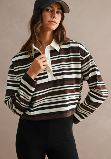 COLLAR MULTI STRIPE TOP-MT2633