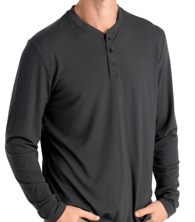 M'S BAMBOO FLEX LONG SLEEVE HENLEY