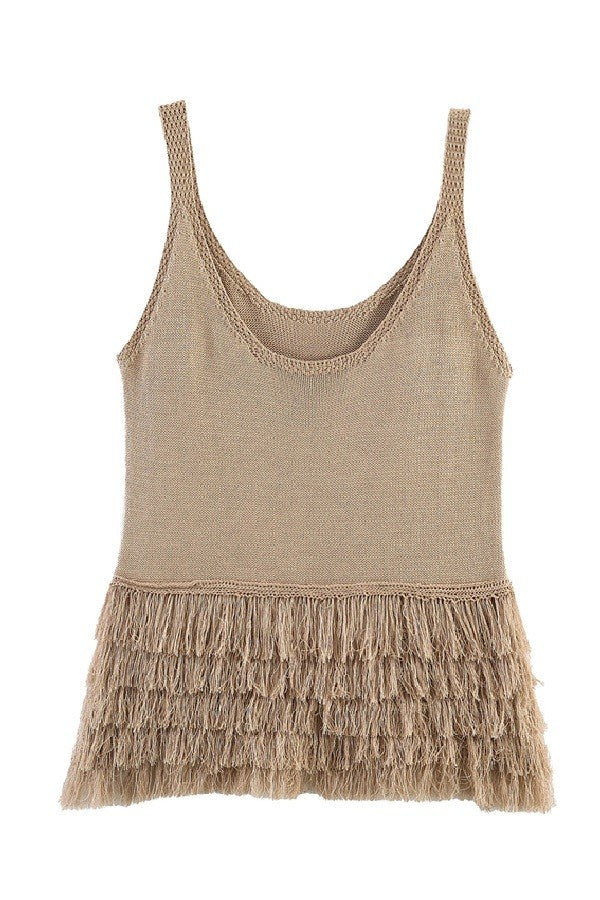 FRINGED KNIT TOP/ SDUH-T6858