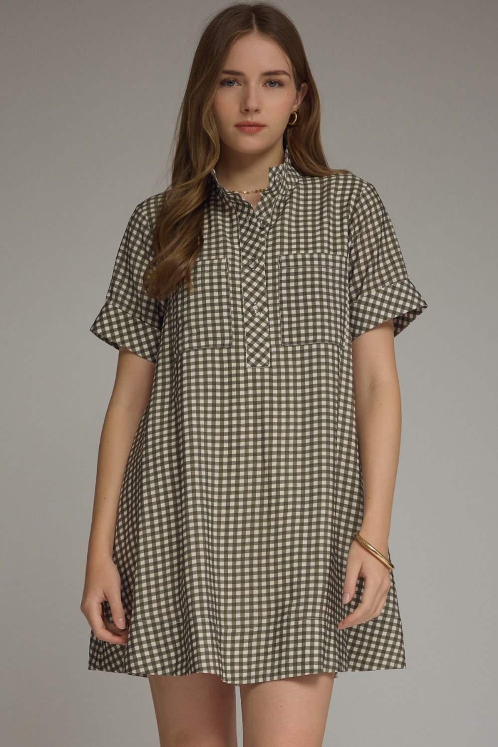 GINGHAM MINI DRESS