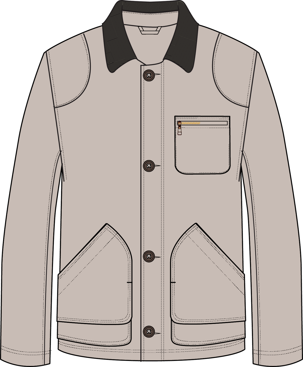 M'S COTTON-LINED FIELD COAT