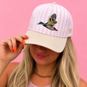 PINK STRIPED FLYING DUCK CAP