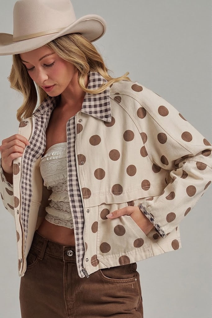 POLKA DOT GINGHAM JACKET/ JLT00253-05