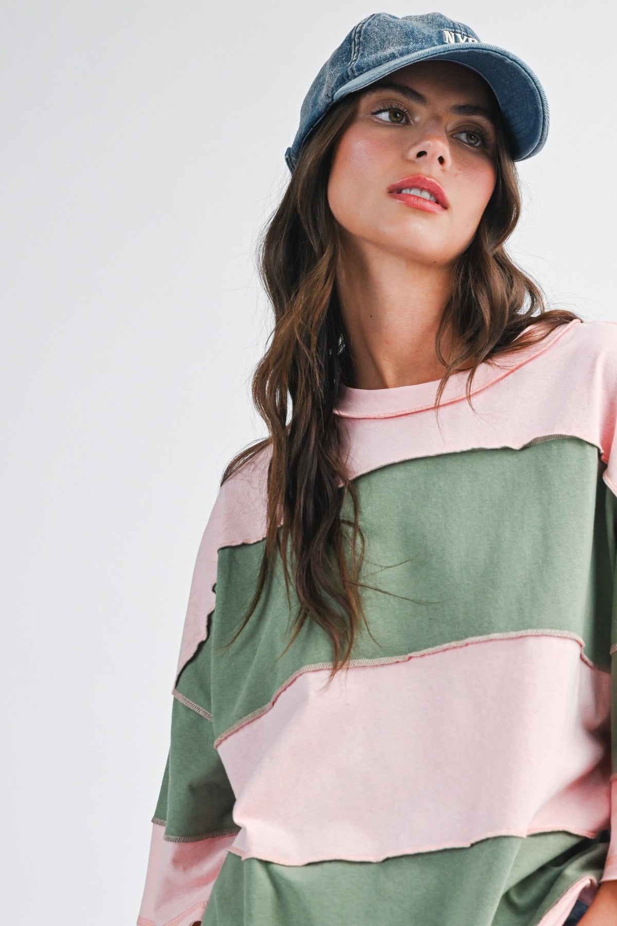 CONTRAST PULLOVER-8551GN