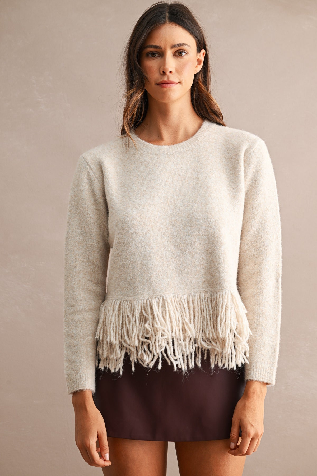 FRINGE TRIMMED SWEATER/ MT2791SS
