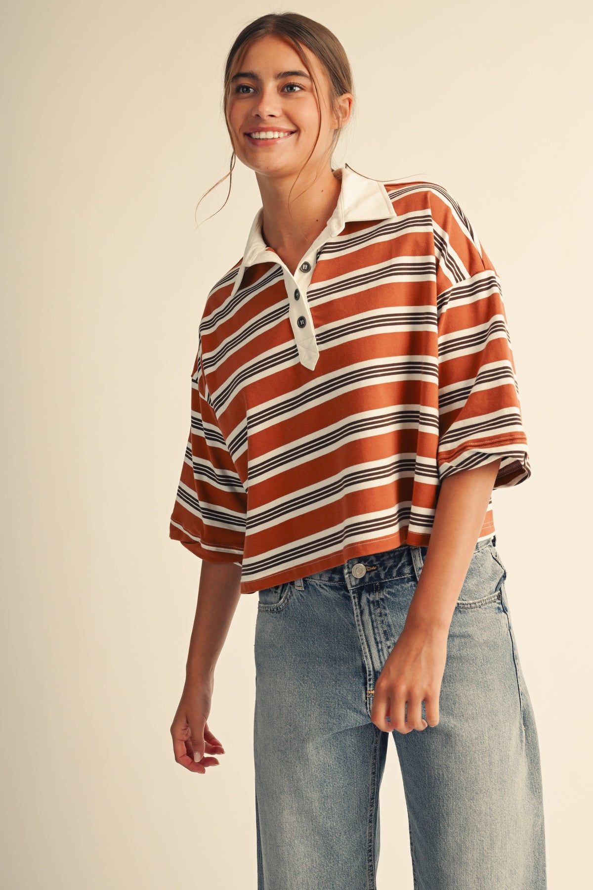 OVERSIZED POLO TOP-8727IK