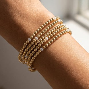 GOLD BEADED BRACELET SET