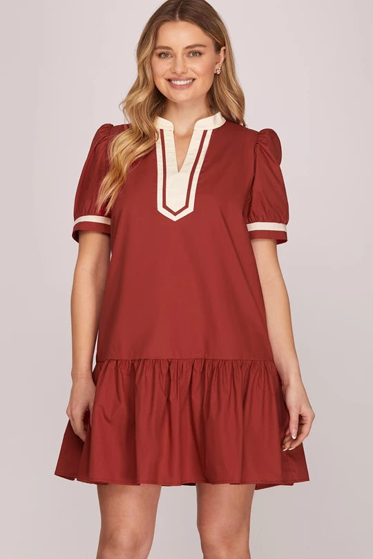 short sleeve game day mini dress