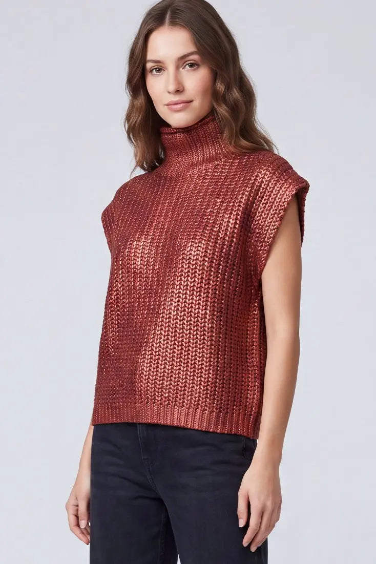 METALLIC SWEATER VEST TOP-SY4998R3
