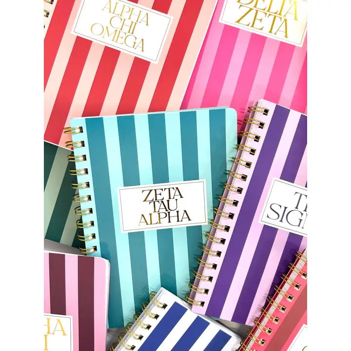 STRIPPED SORORITY NOTEBOOK