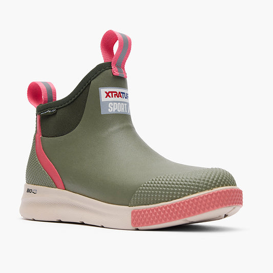 W XTRATUF ANKLE BOOT - OLIVE/PINK