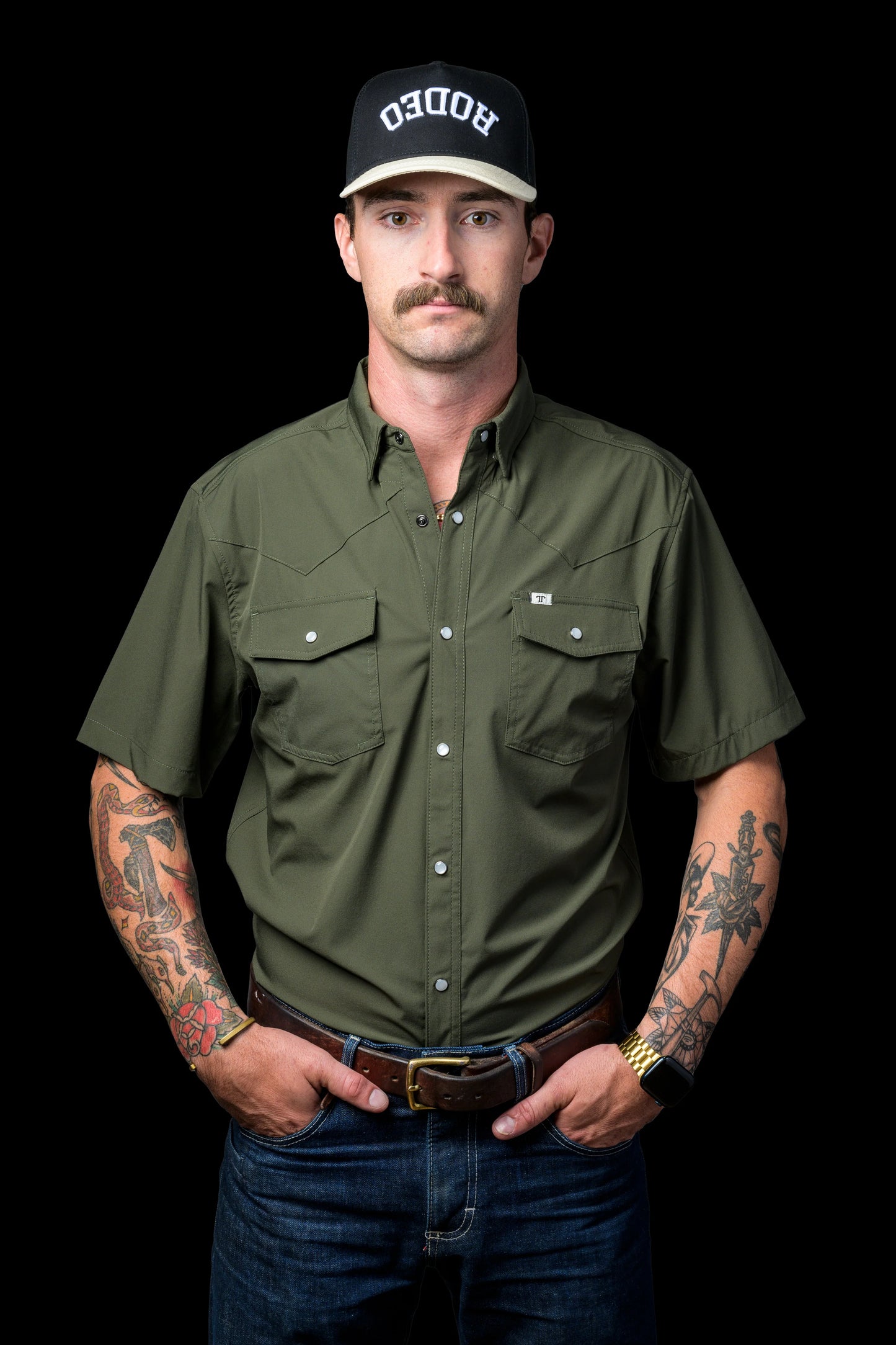 CORE-MEN'S SHORT SLEEVE PEARL SNAP SHIRT