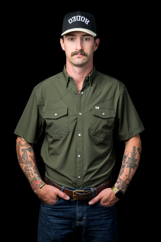 CORE-MEN'S SHORT SLEEVE PEARL SNAP SHIRT