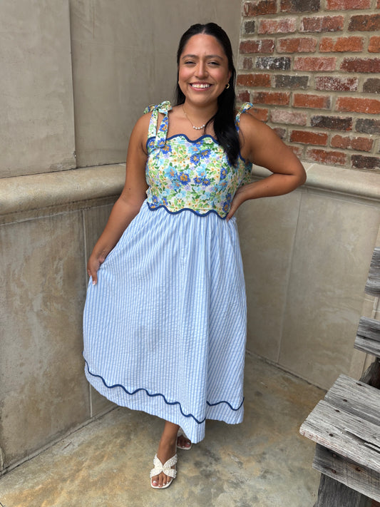 DUSTY SAGE COMBO DRESS