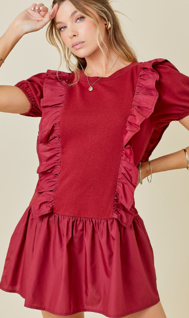 MINI DRESS WITH RUFFLE DETAILS