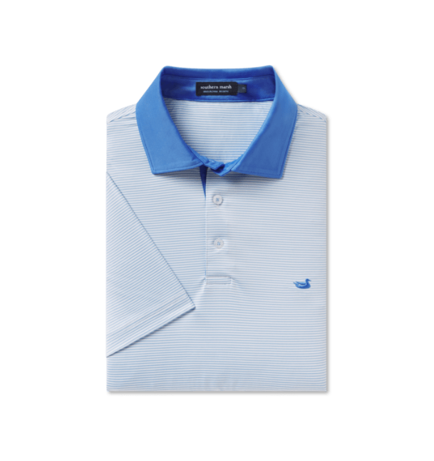 BERMUDA PERFORMANCE POLO-HAMPTON STRIPE