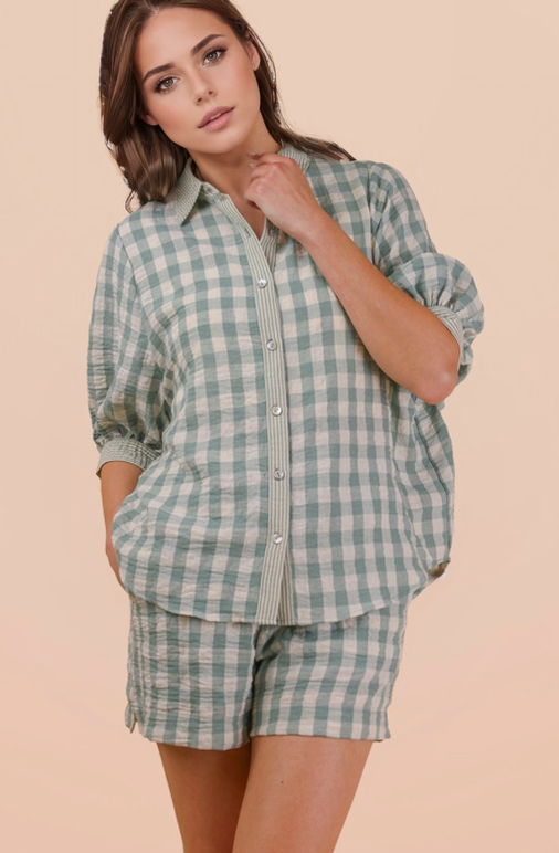 SAGE PLAID SET