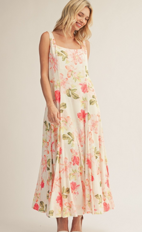 FLORAL PRINT FLARE MAXI