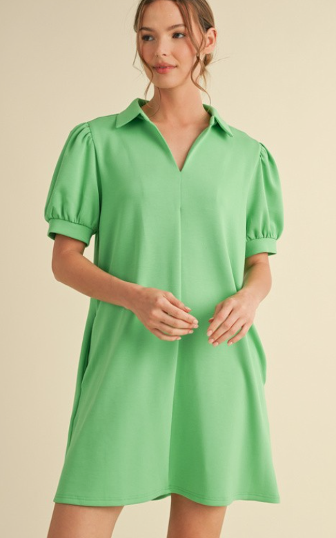 JERSEY COLLAR DRESS