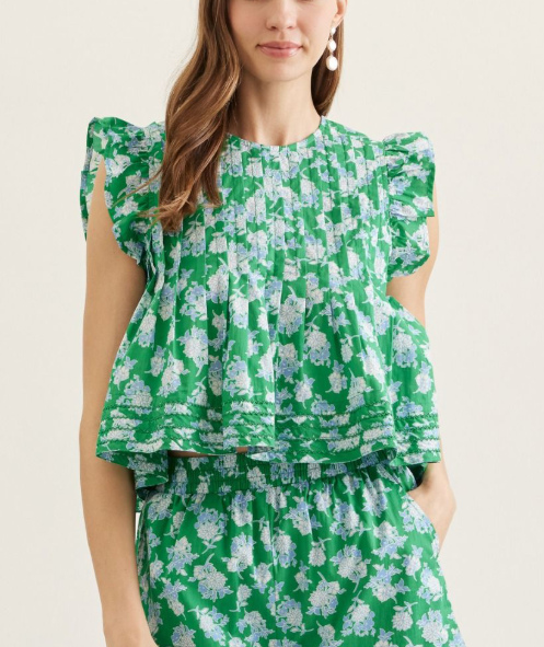 FLORAL FLUTTER TOP