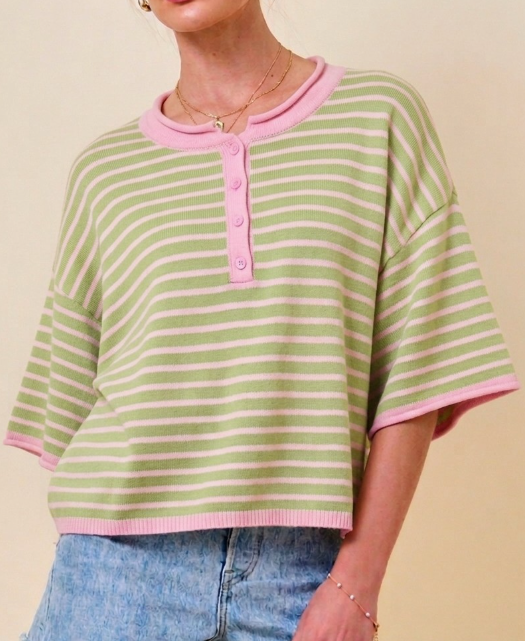 STRIPED HENLEY TOP