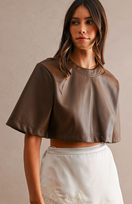 FAUX LEATHER TOP-MT2741