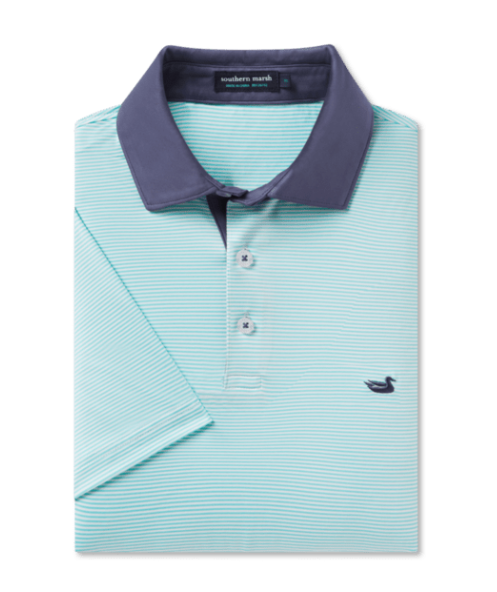 YOUTH BERMUDA PERFORMANCE POLO - HAMPTON STRIPE