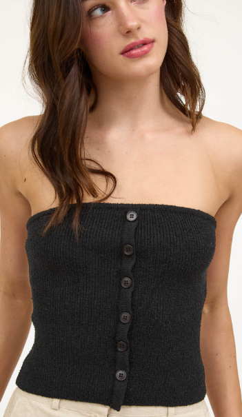 STRAPLESS BUTTON DOWN TOP