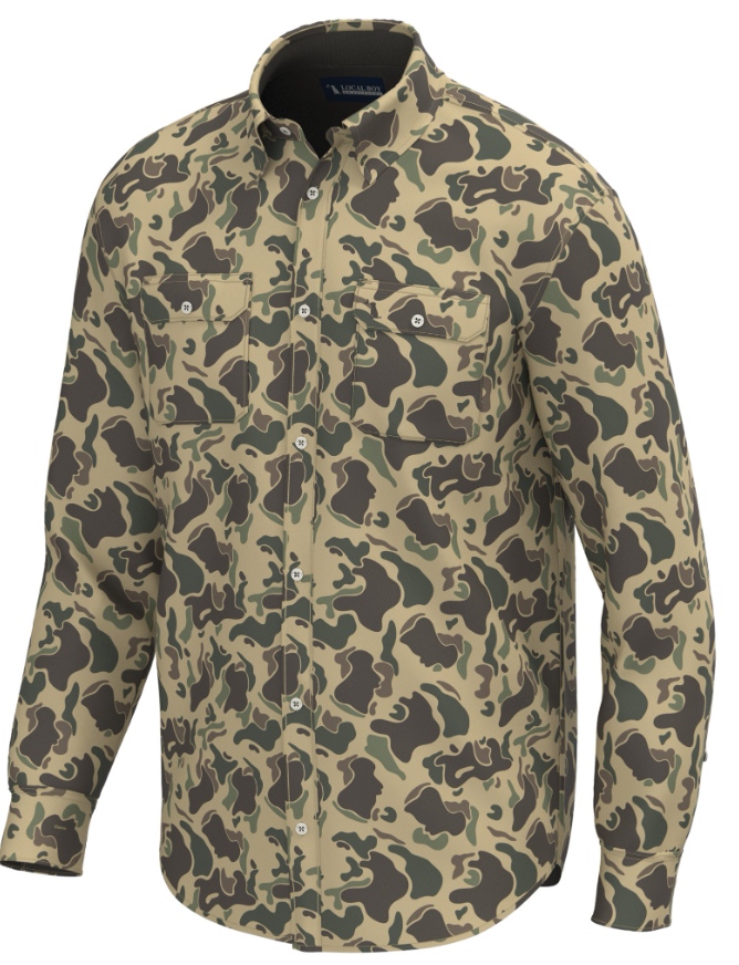 CAMO BUTTON UP