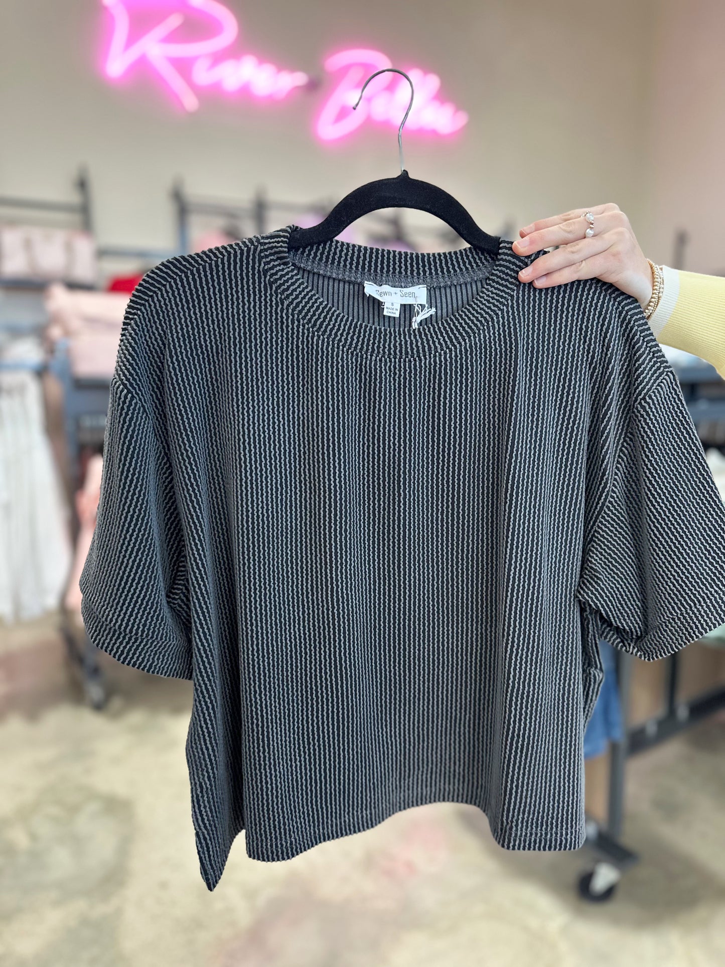 RIBBED ROUND NECK SET