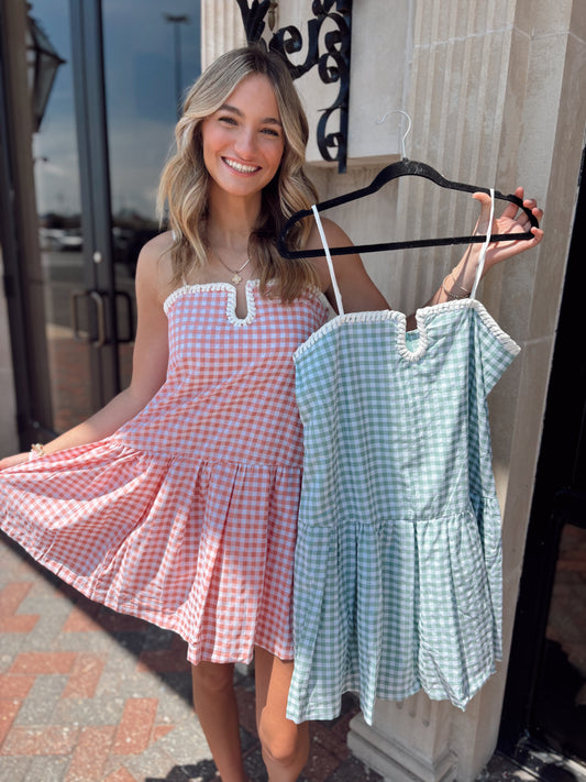 GINGHAM MINT DRESS