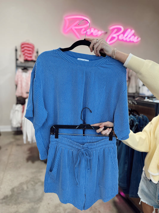 RIBBED ROUND NECK SET