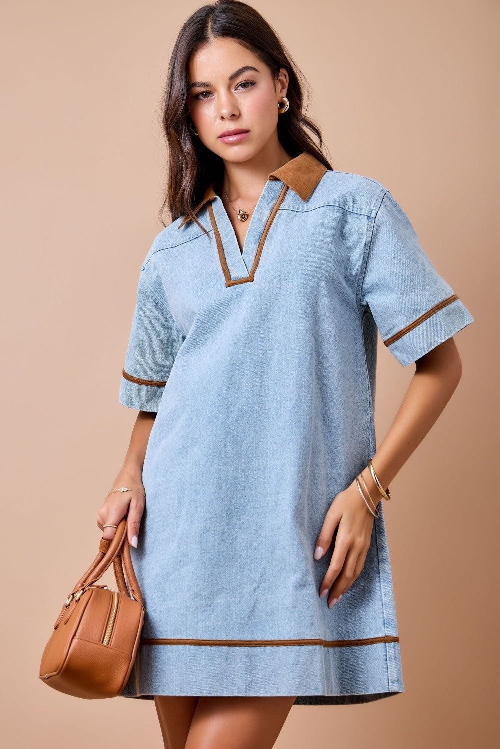 WASHED DENIM DRESS