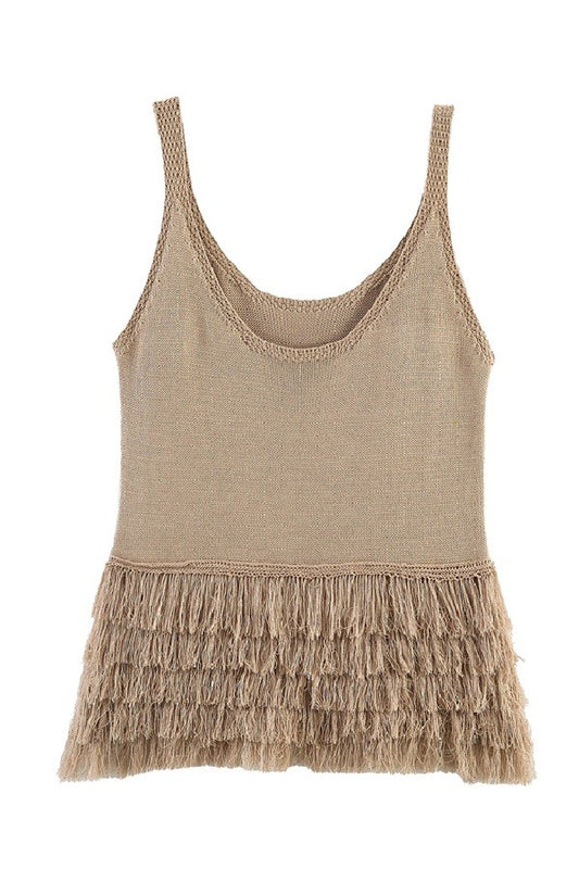 FRINGED KNIT TOP/ SDUH-T6858