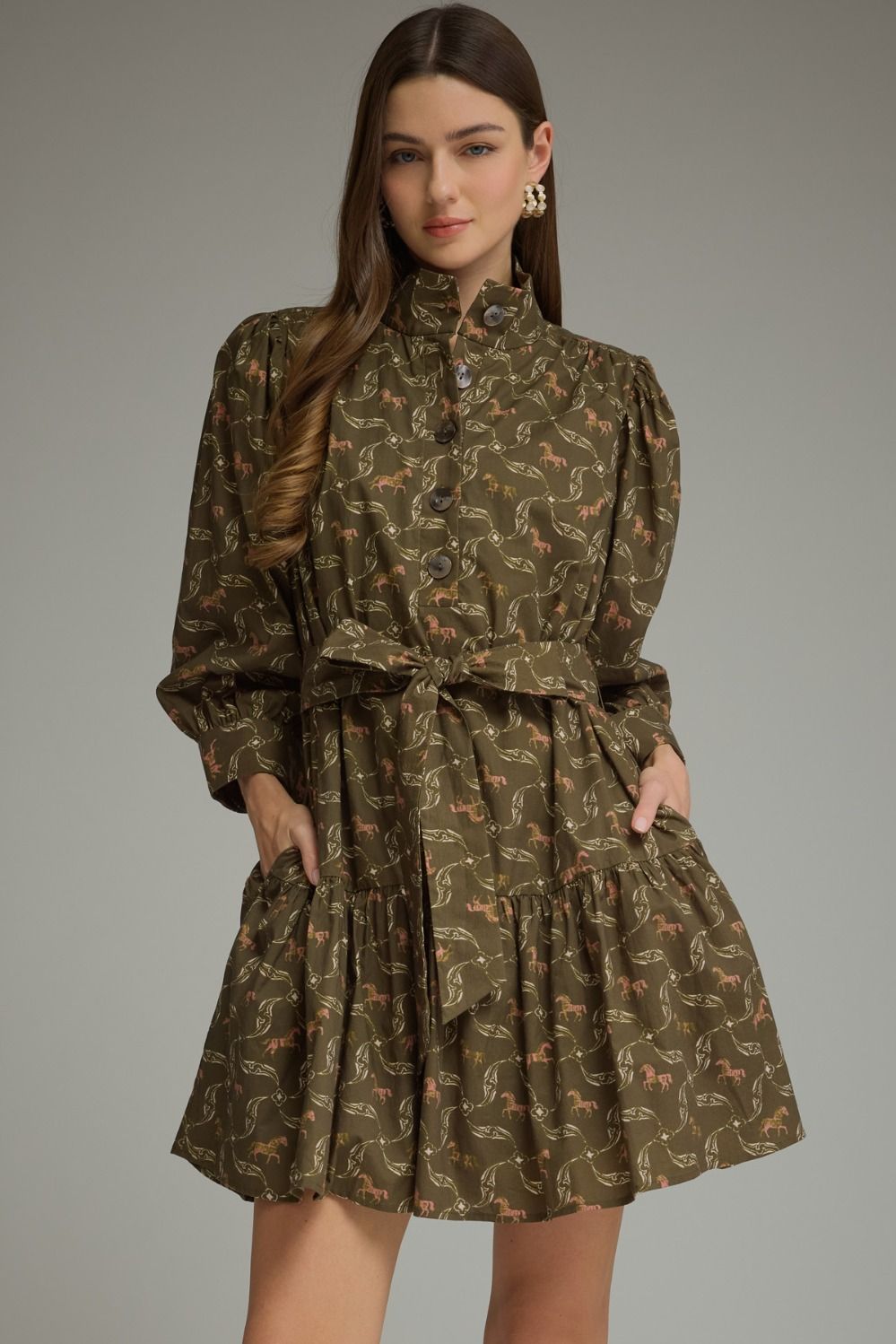 HORSE PRINT DRESS/ D33385