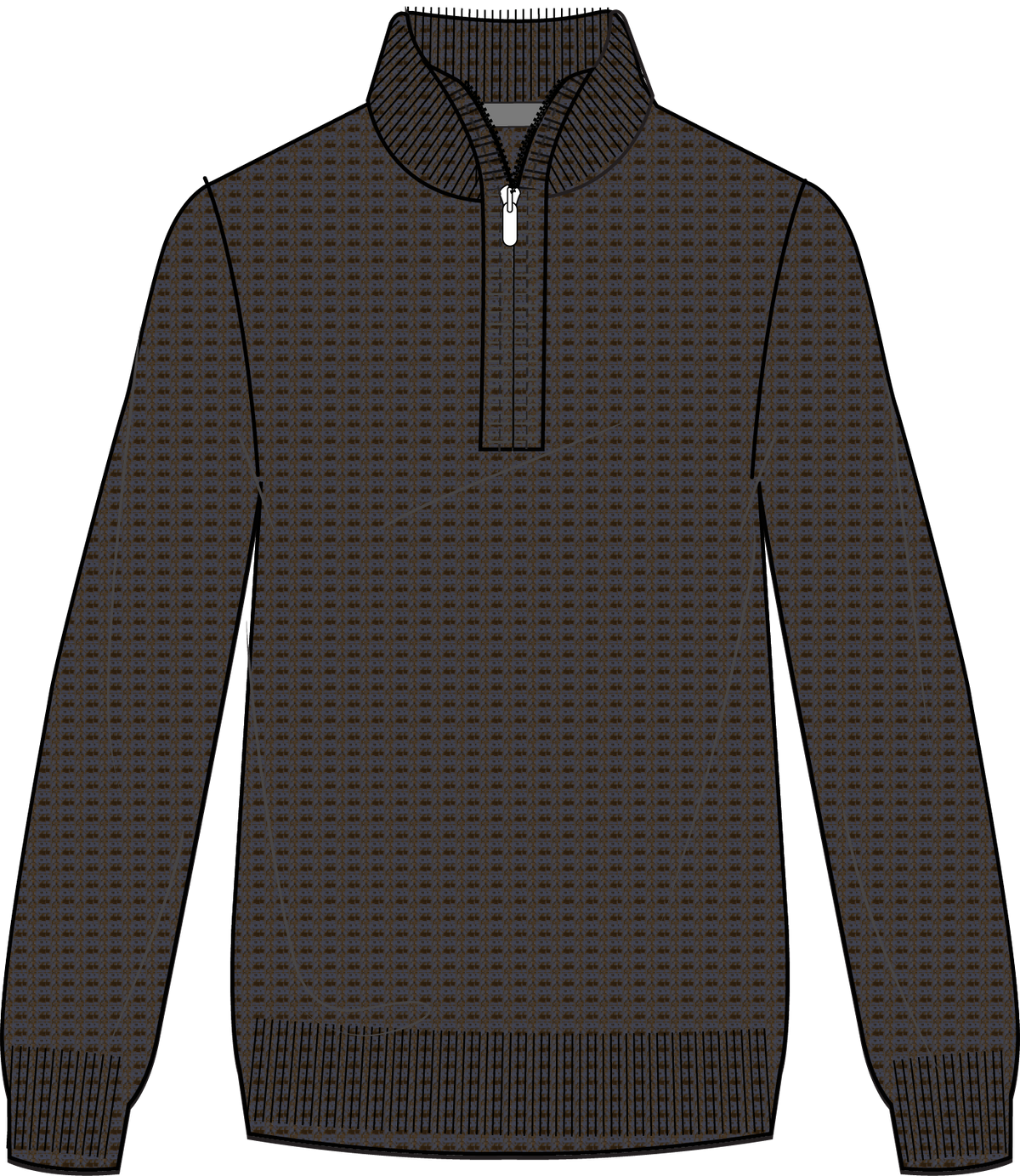 M'S ORGANIC WAFFLE KNIT 1/4 ZIP