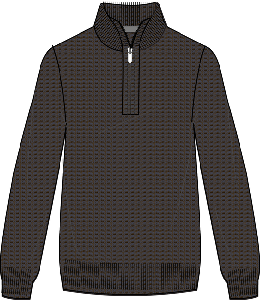 M'S ORGANIC WAFFLE KNIT 1/4 ZIP