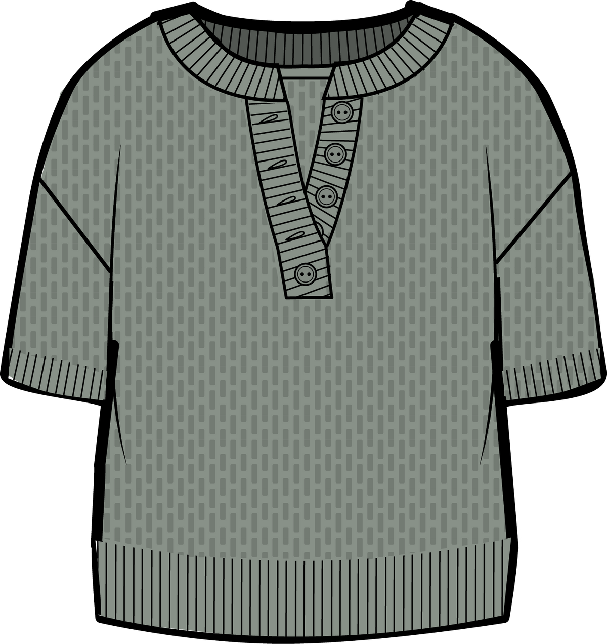 W'S SUNWASHED OPEN WORK SS HENLEY