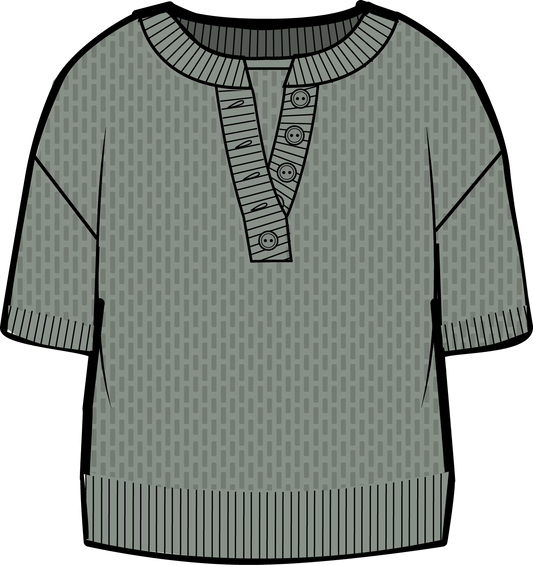 W'S SUNWASHED OPEN WORK SS HENLEY