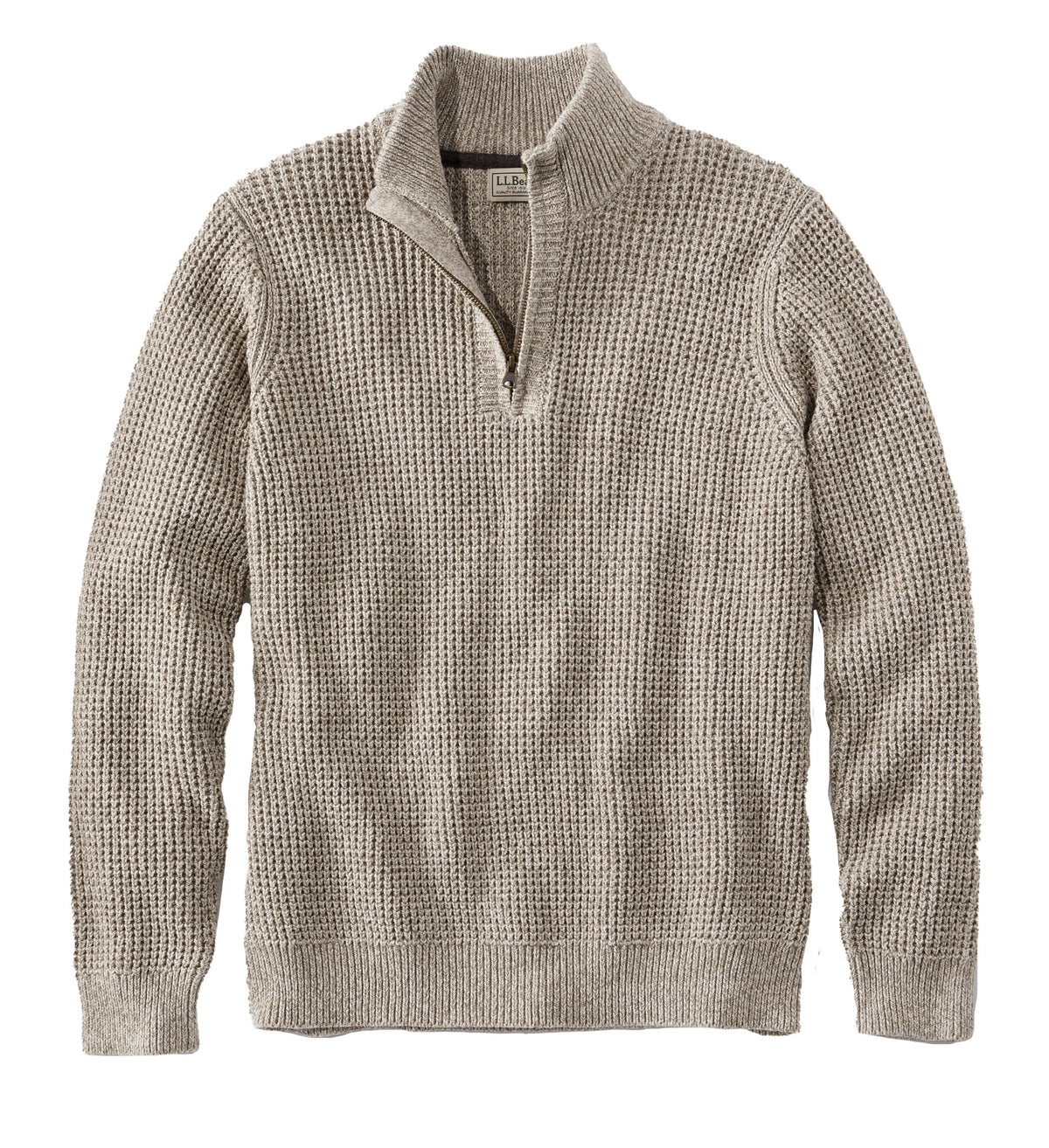 M'S ORGANIC WAFFLE KNIT 1/4 ZIP